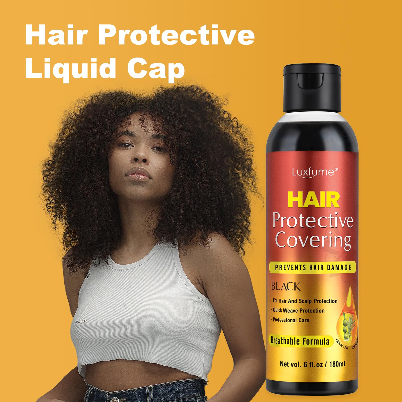 Luxfume Comfort Guard protects hair and scalp without weighing hair down.