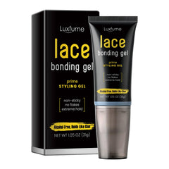 Luxfume lace bonding gel bottle for seamless lace wig adhesion.