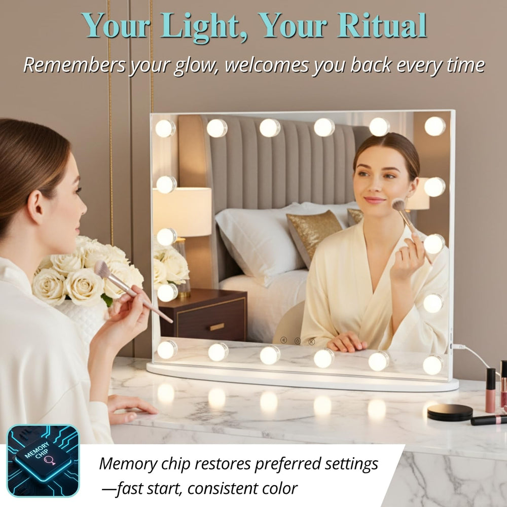 LUXFURNI vanity mirror memory function recalls last lighting setting