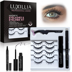 Luxillia 8-piece clear and black magnetic lashes for effortless daily enhancement.