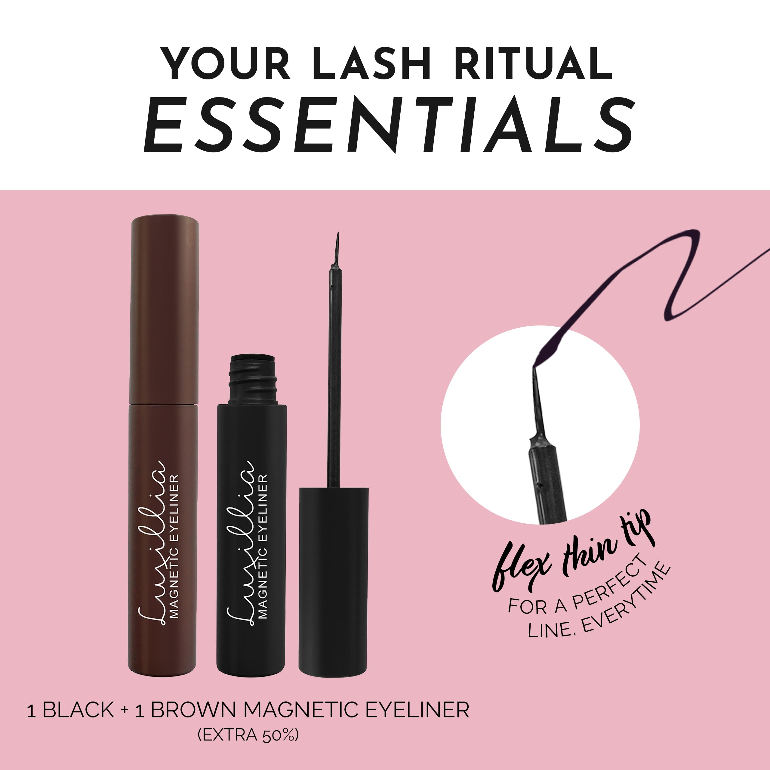 Luxillia delineador magnético, aplicación precisa para looks pulidos.