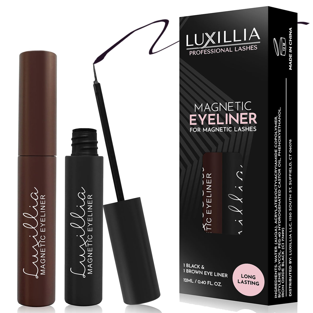 Luxillia delineador magnético resistente al agua para fijado duradero.