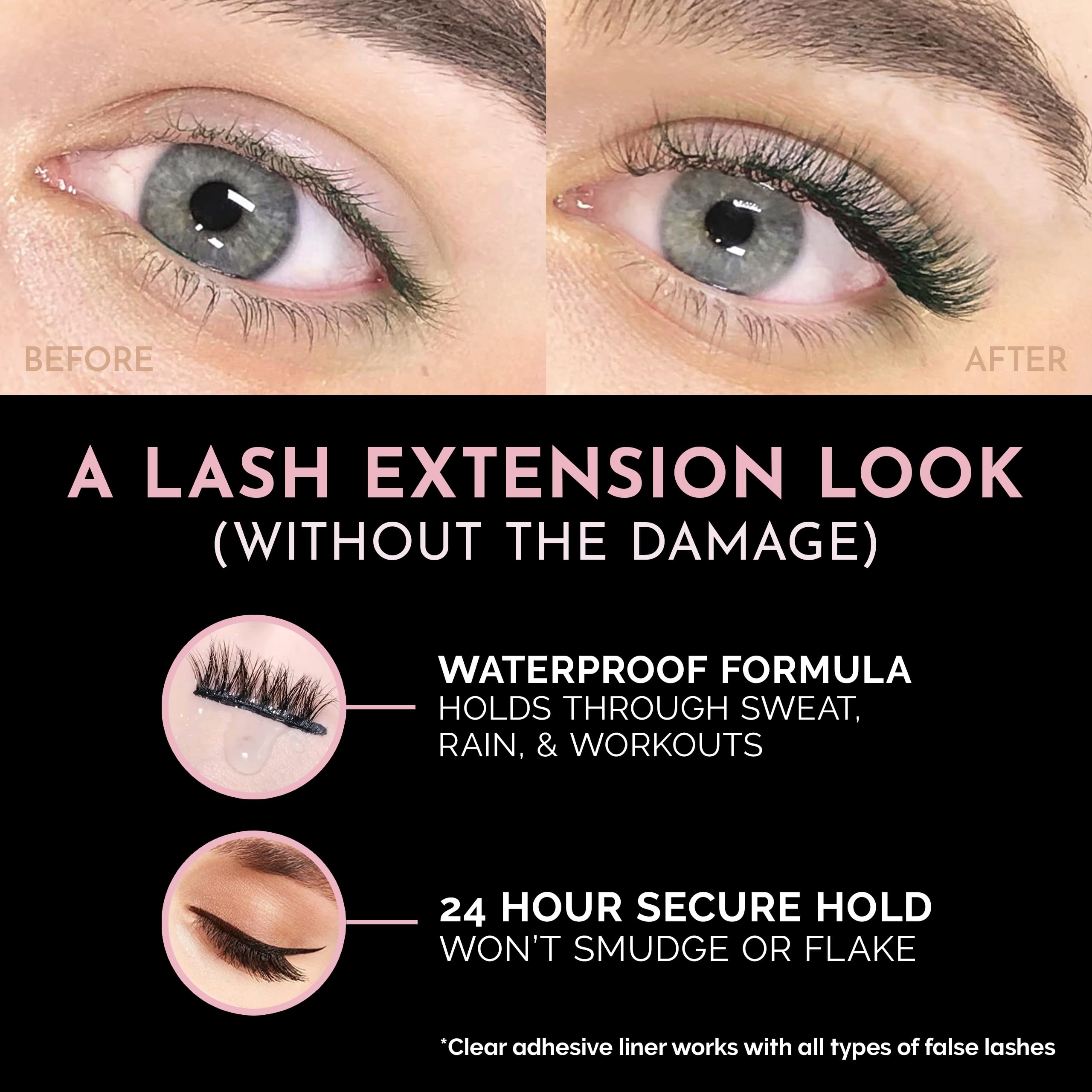 Luxillia natural-look magnetic lashes blend with real lashes.