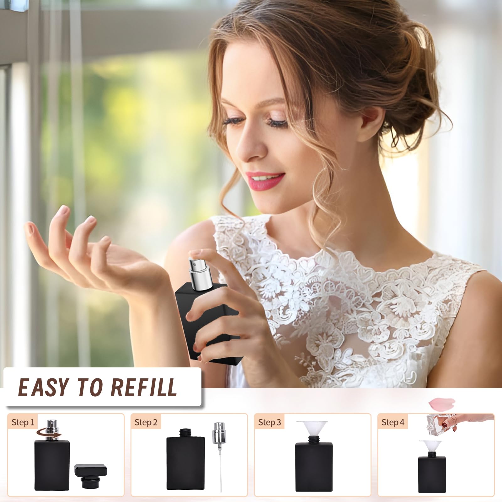 Luxsego leak-proof cap keeps fragrance secure during travel.