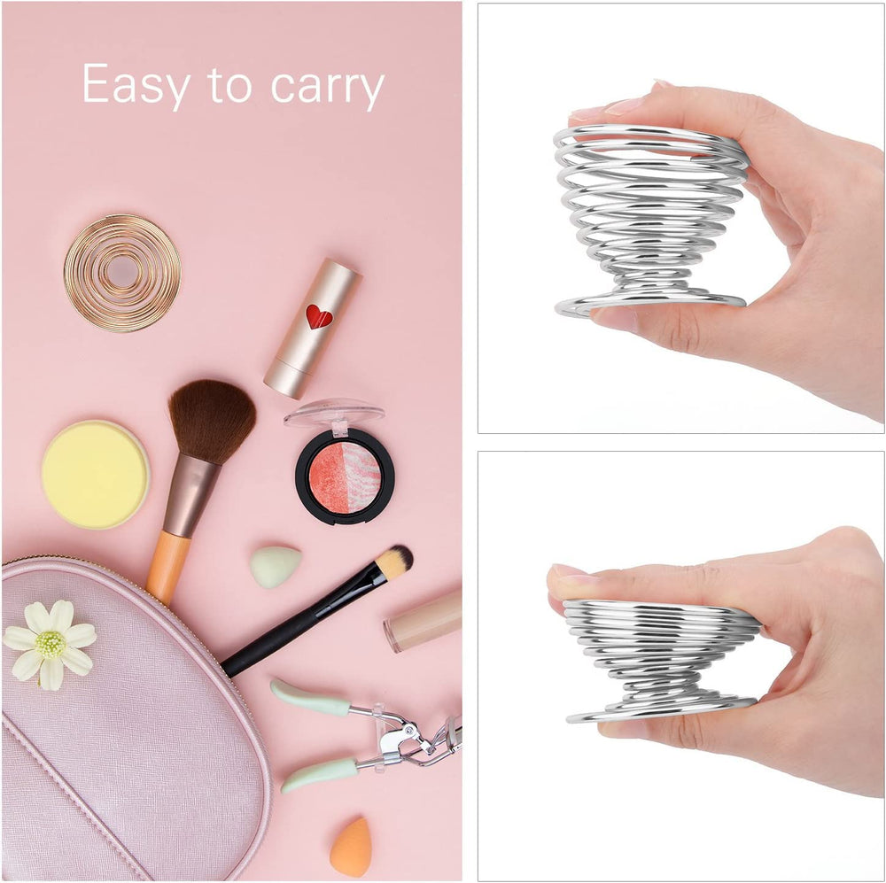 Luxspire makeup accessory organizer in silver, fits puff, sponge, and small tools.