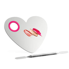 Luxspire Paleta Mezclado Maquillaje en acero inoxidable para mezclar bases y sombras con precisión.