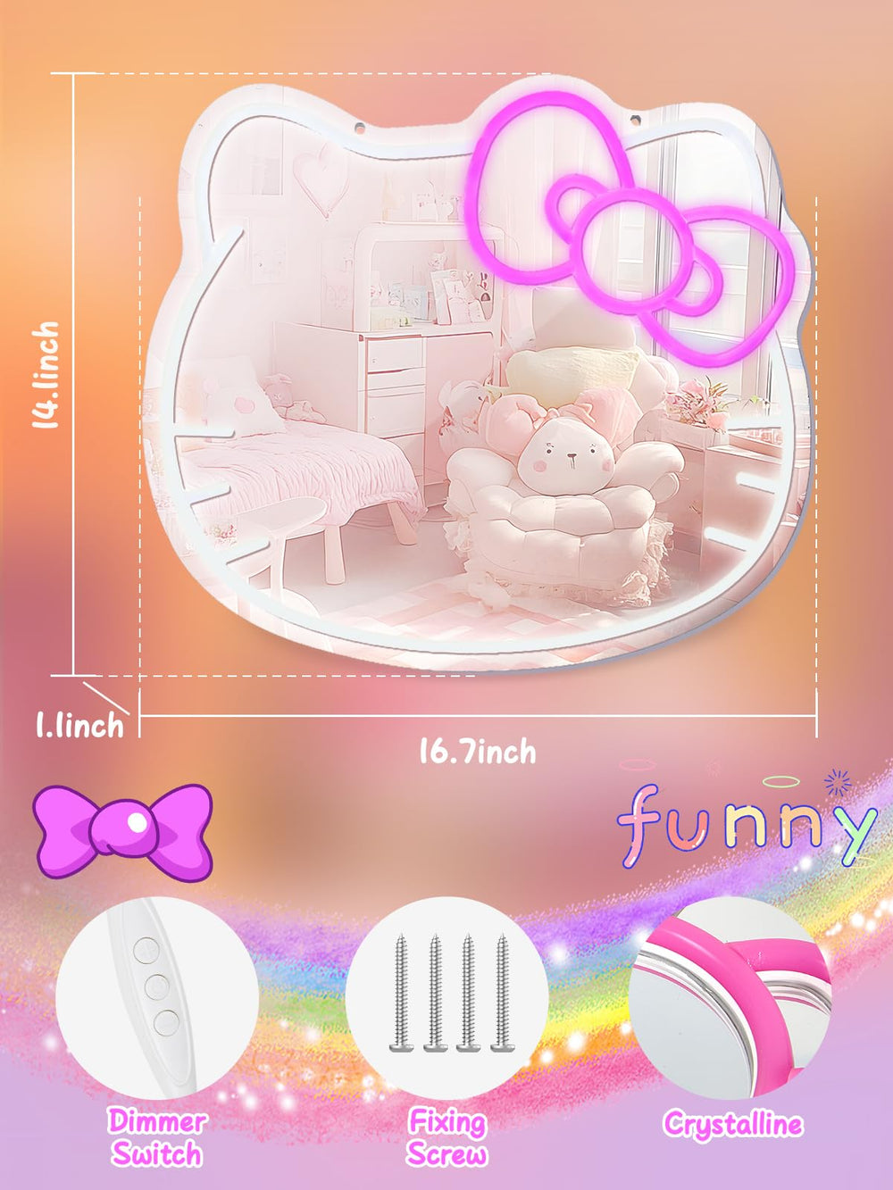 Luxuosa dimmable 3 button memory mirror offers adjustable brightness for day or night routines