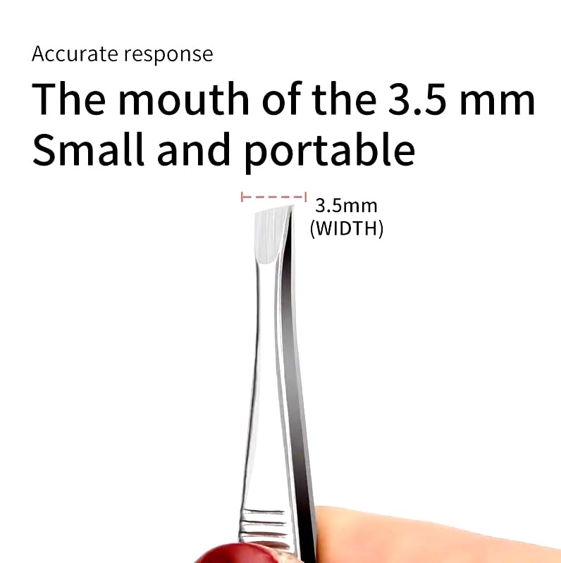 LUXXII precision-ground tips close-up for grasping fine hairs.