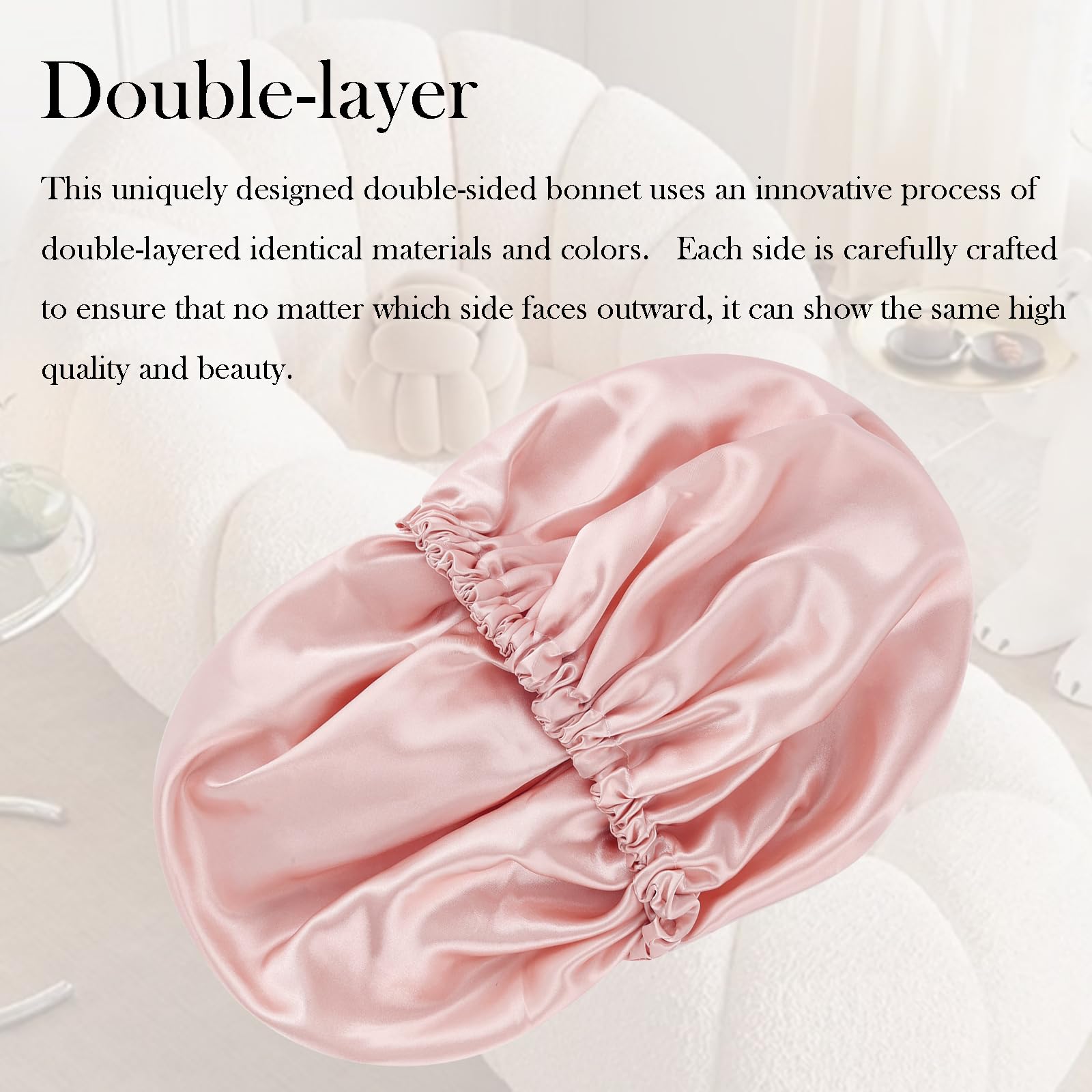 Luyfrsuu bonnet measures 13 inches for most adult heads.