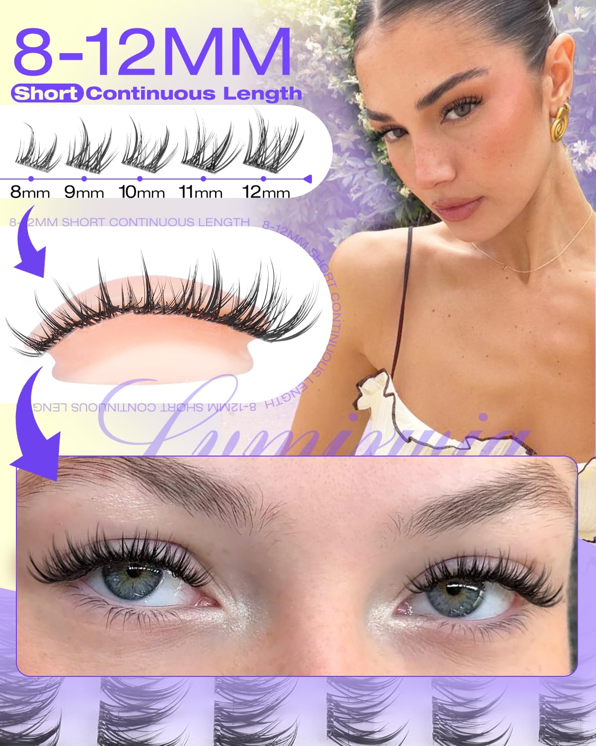Lvmixwig natural-looking spiked manga lashes for effortless day-to-night charm.