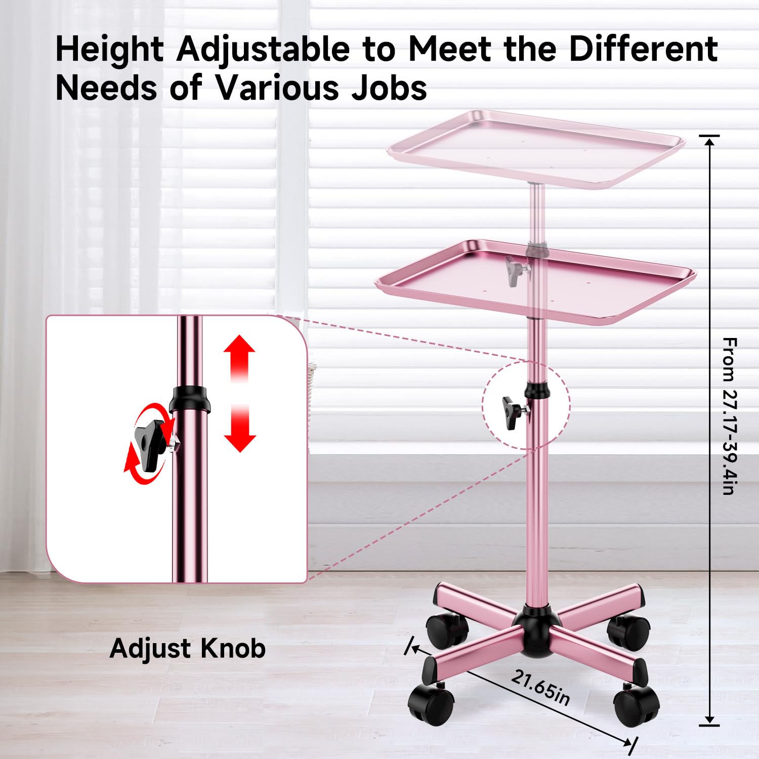 LWADALN four-caster base provides stable movement during sessions