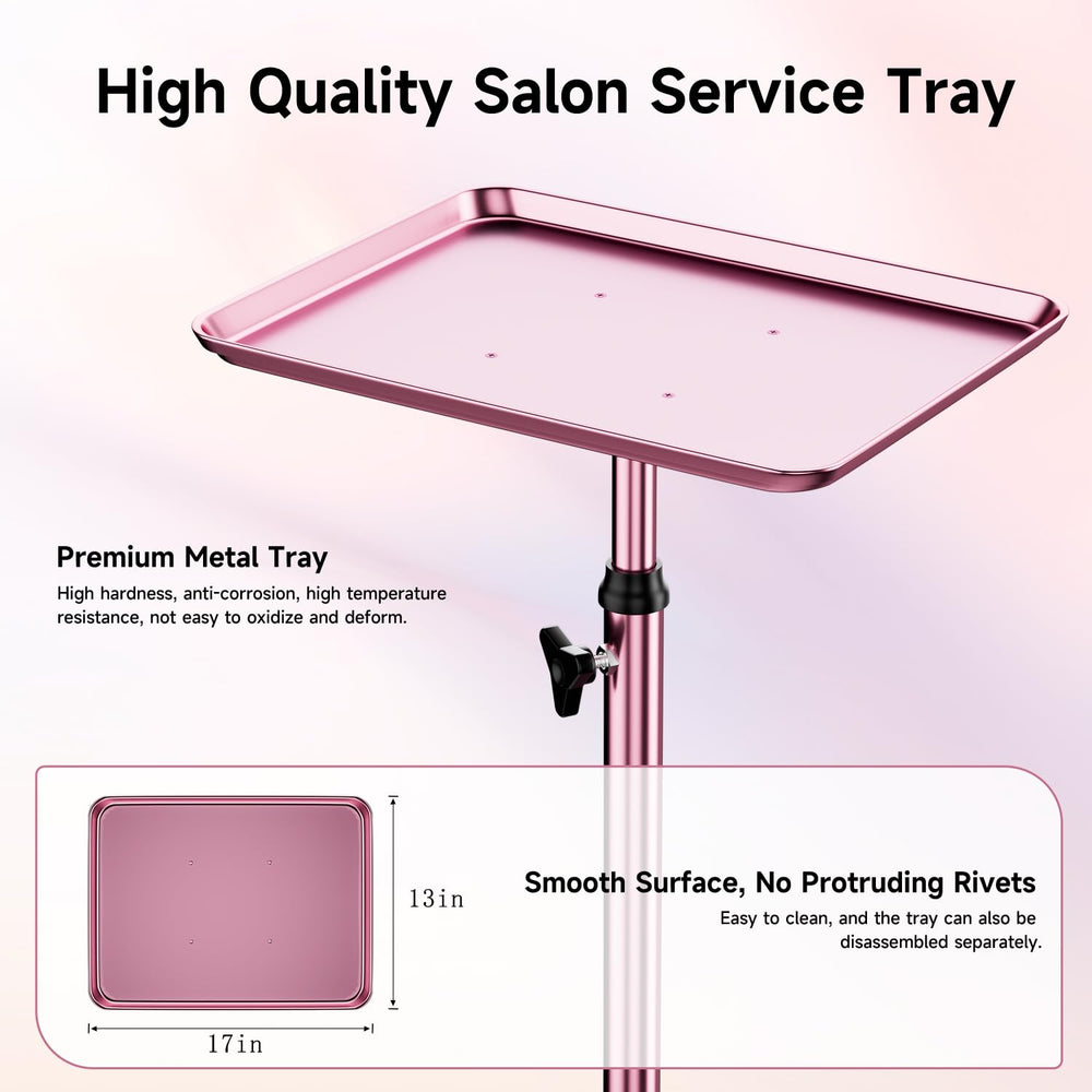 LWADALN pink height adjustable salon tray adapts to your workflow