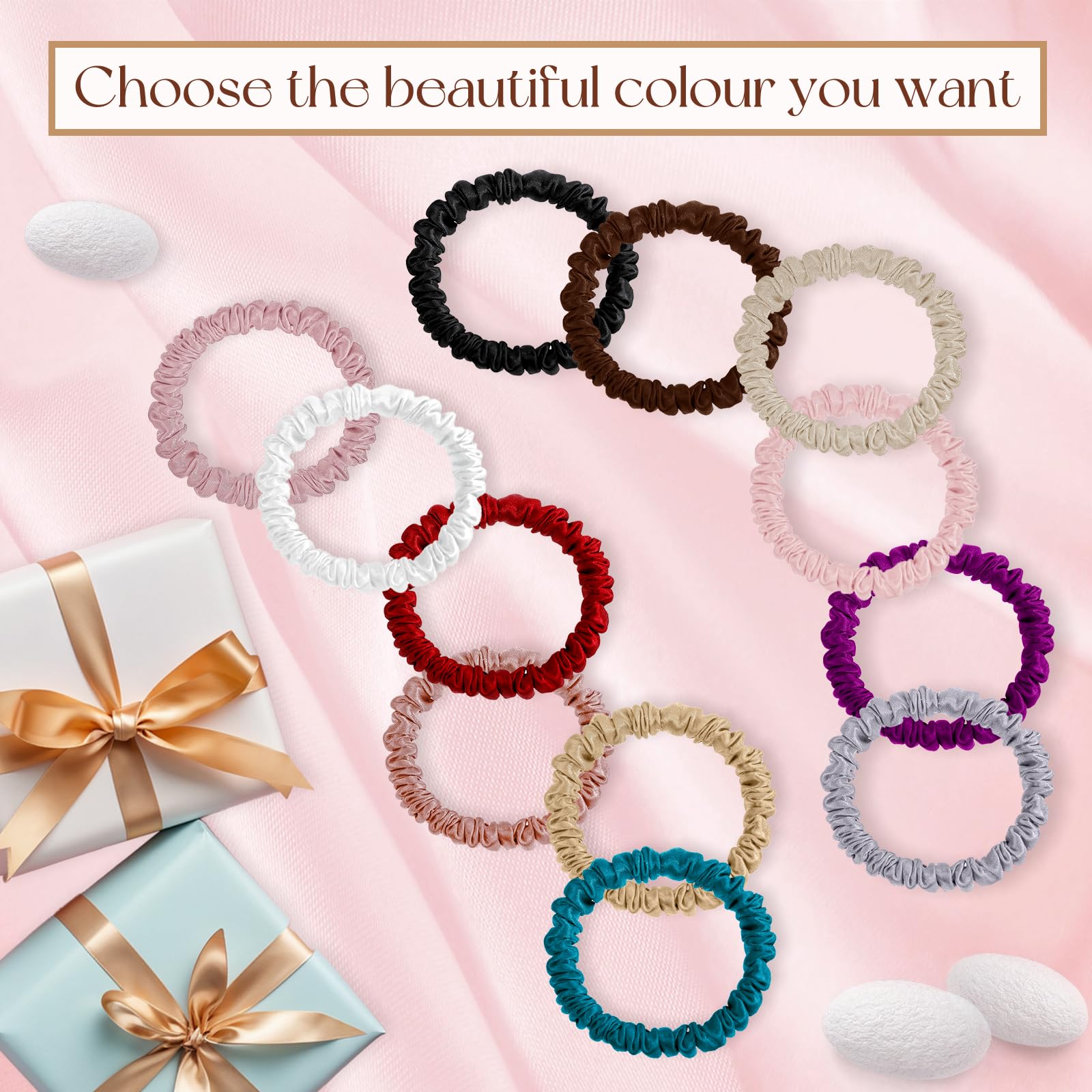 Lwoeo silk hair ties for bedtime to reduce friction.