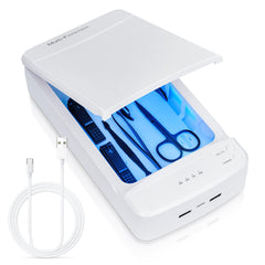 LXIANGN nail tool sterilizer blue light front view, ready for on-the-go sanitizing.