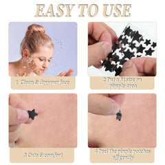 Parches LXUEJIE estrella negra, aptos para maquillaje ligero sin manchas.