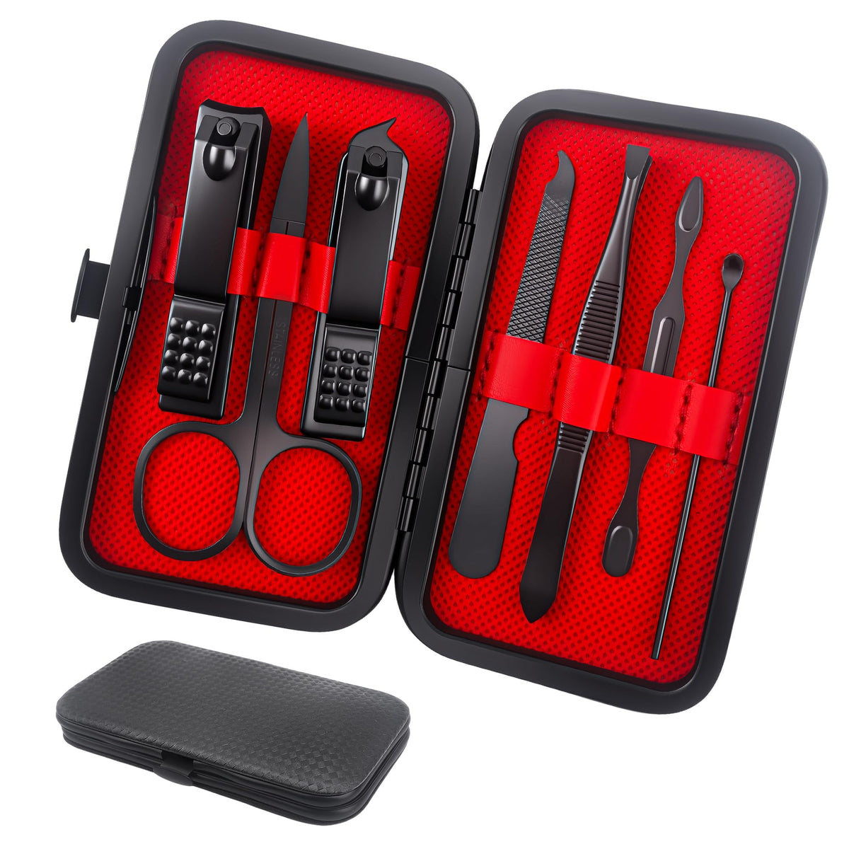 Lxzyu manicure set with compact travel case for on-the-go grooming.