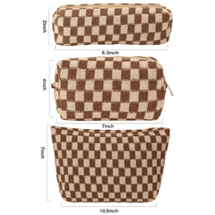 LYDZTION checkered makeup bag with quick-access design for easy selection.