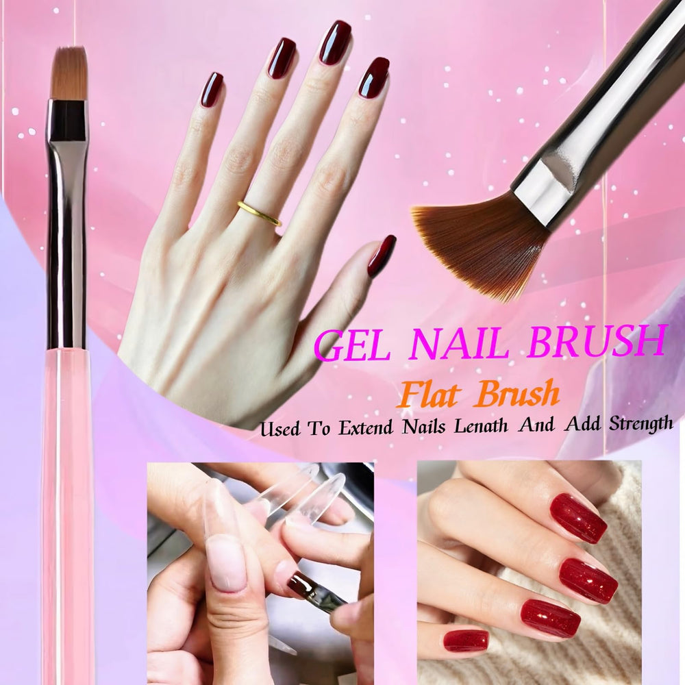Lykjdnz 5Pcs Nail Art Liner Brushes 7–25mm for precise lines and clean edges.