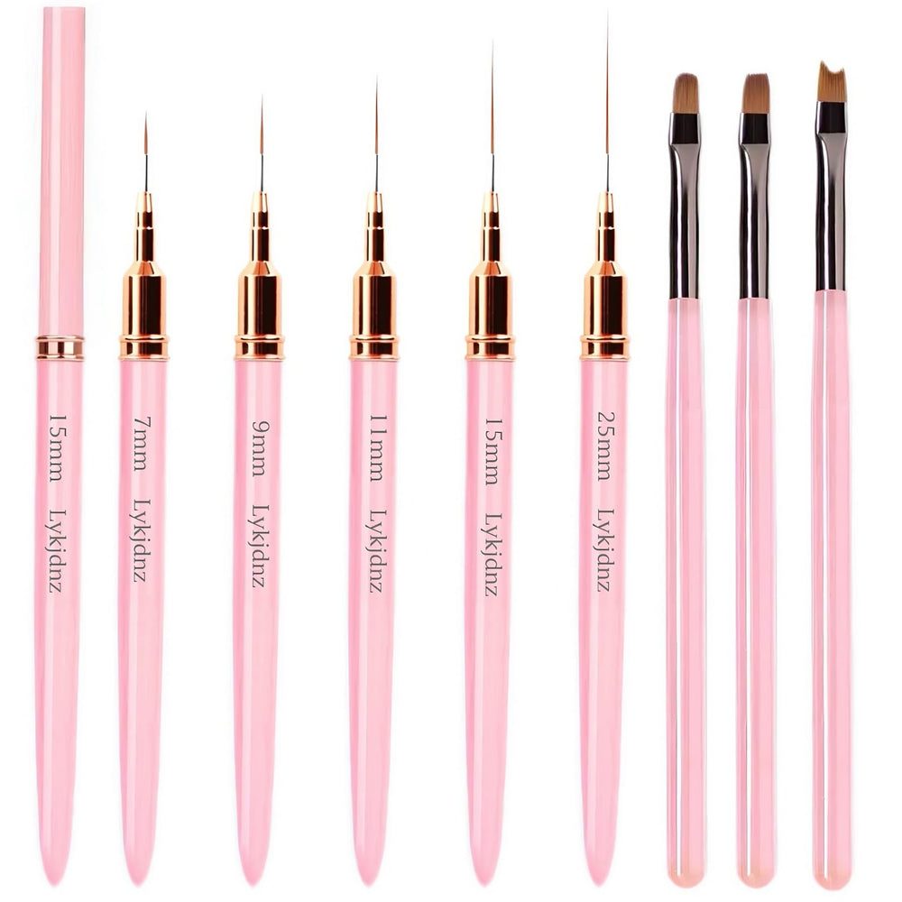 Lykjdnz 8Pcs Nail Art Brushes Set for professional designs and smooth application.
