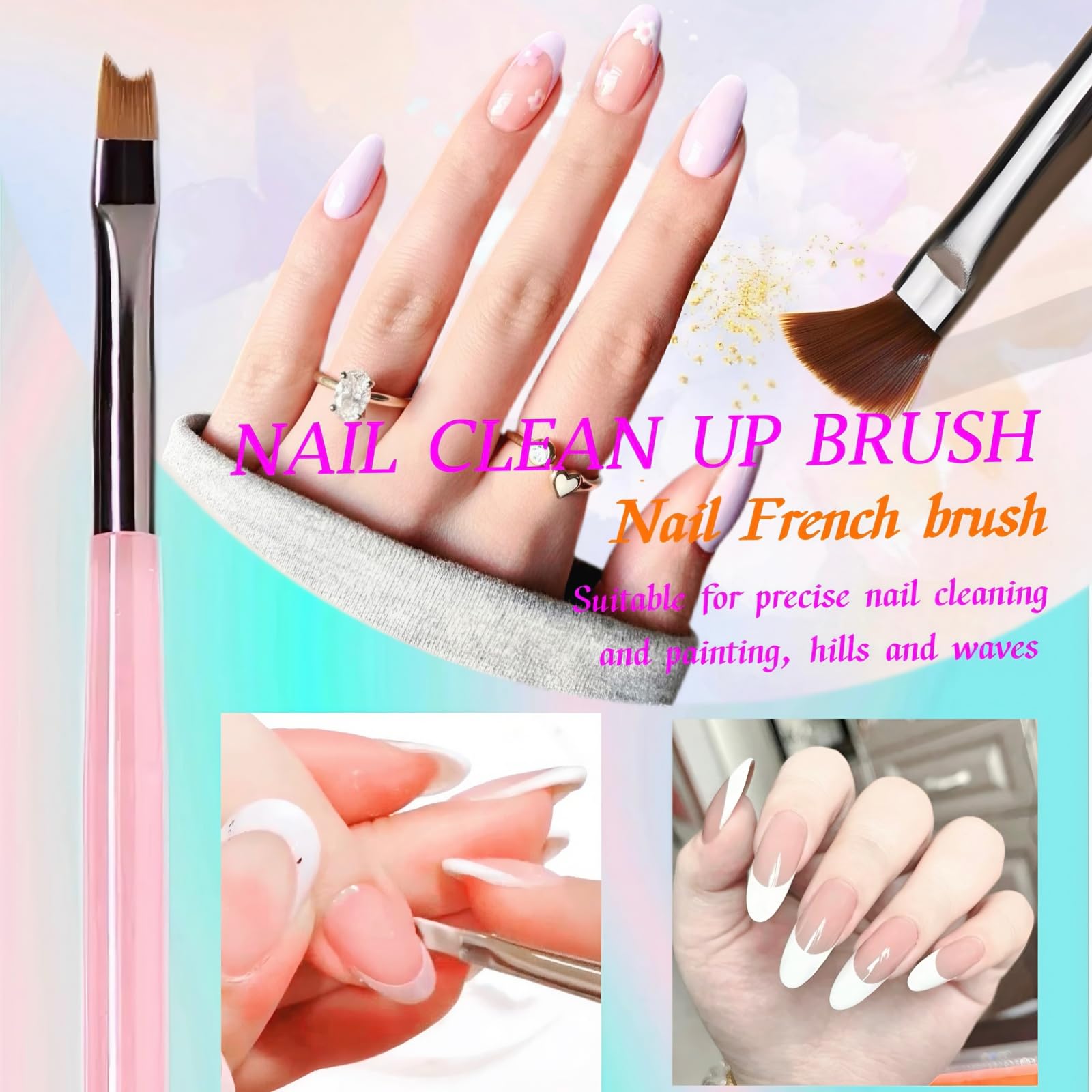 Lykjdnz Nail Art Brush Bristle Detail for close control and accuracy.