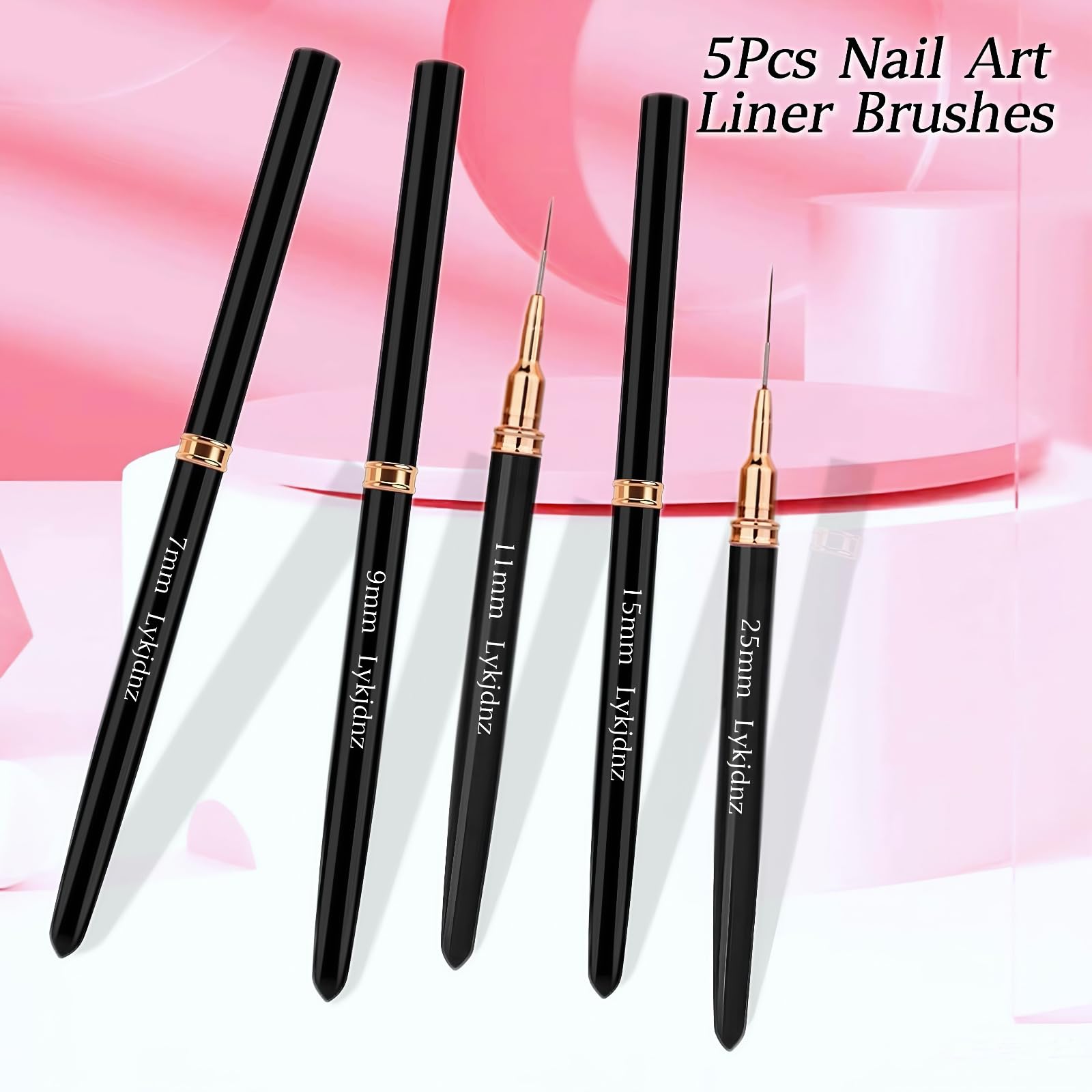 Lykjdnz nail art brush set for versatile designs and on-the-go use