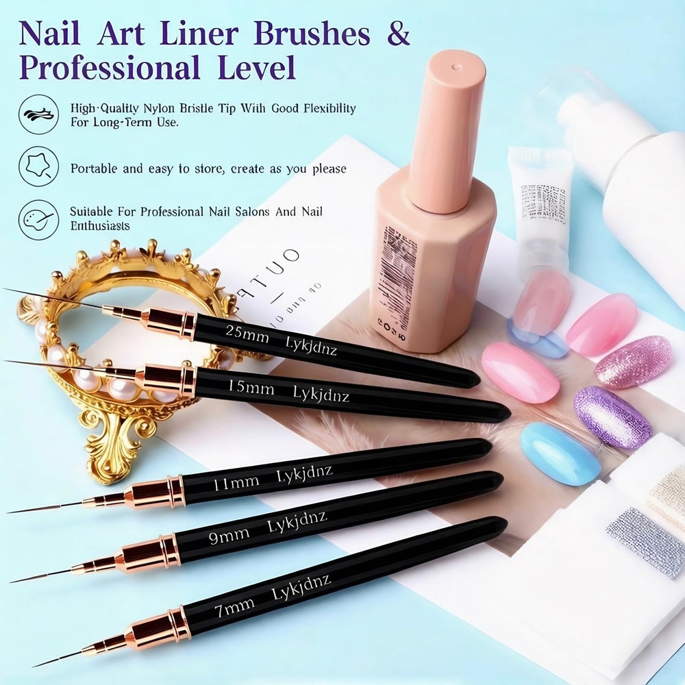 Lykjdnz nail art clean-up brush 2 for neat polish cleanup and corrections