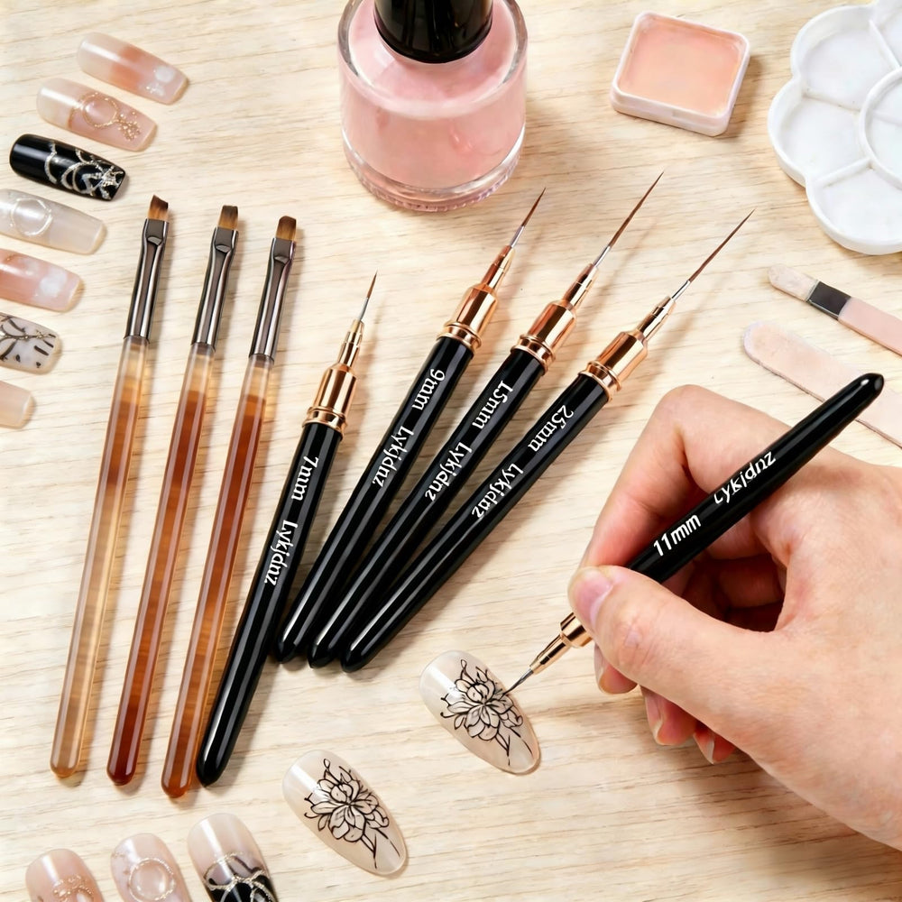 Lykjdnz nail art liner brush 25mm for large fills and creative backgrounds