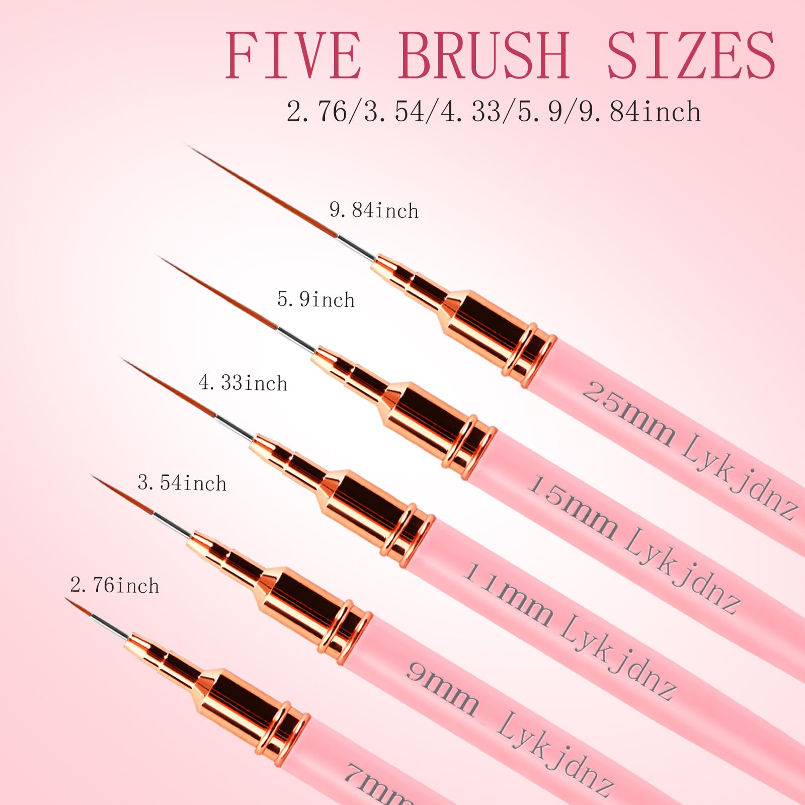 Lykjdnz professional, beginner-friendly liner brushes for versatile nail design.