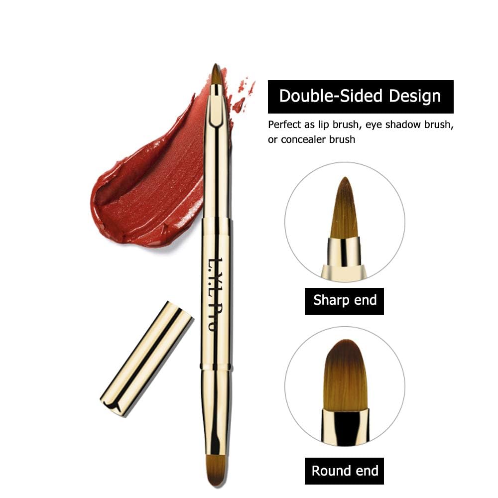 L.Y.L Pro Gold compact brush set fits in purses for quick on-the-go makeup