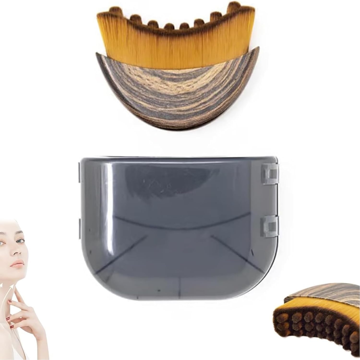Gentle application with Lymphatic Contour Brush on sensitive skin.