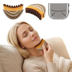 Lymphatic Contour Face Brush arches along the jawline for defined contours and reduced puffiness.