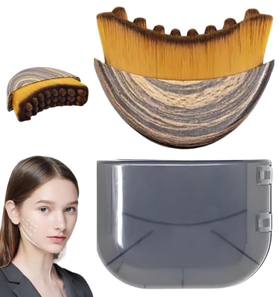 New Lymphatic Contour Face Brush close-up showing soft bristles for gentle facial drainage.
