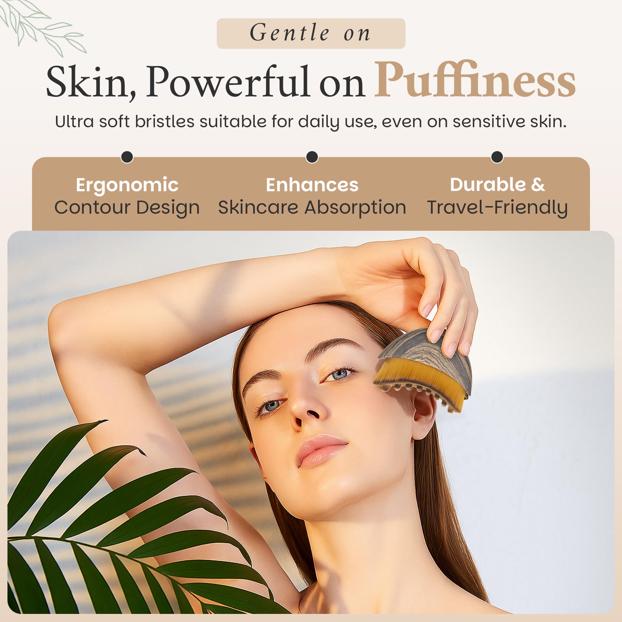 Lymphatic Contour Face Brush offering soothing facial massage to relieve tension