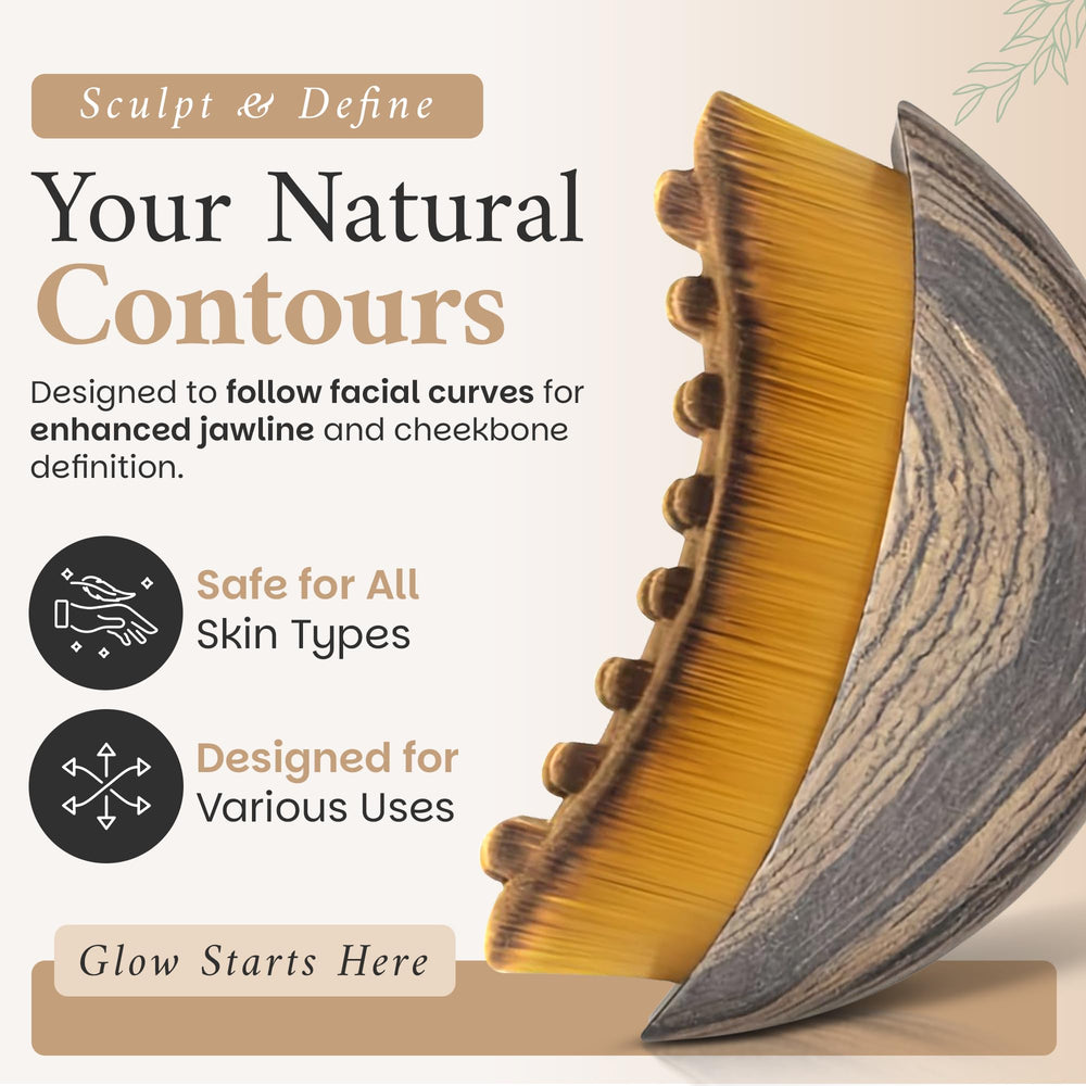 Lymphatic Contour Face Brush helping reduce facial puffiness with gentle massage