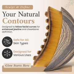 Lymphatic Contour Face Brush helping reduce facial puffiness with gentle massage