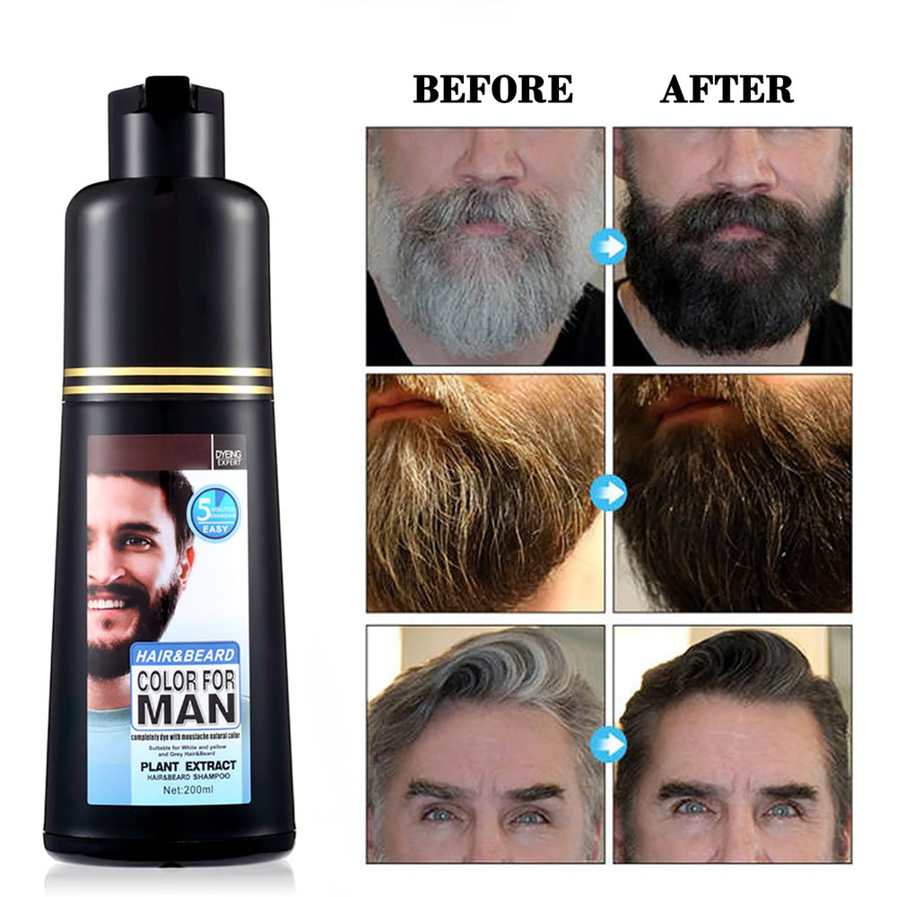 Lymznus 5-minute application for a refreshed, natural beard color.