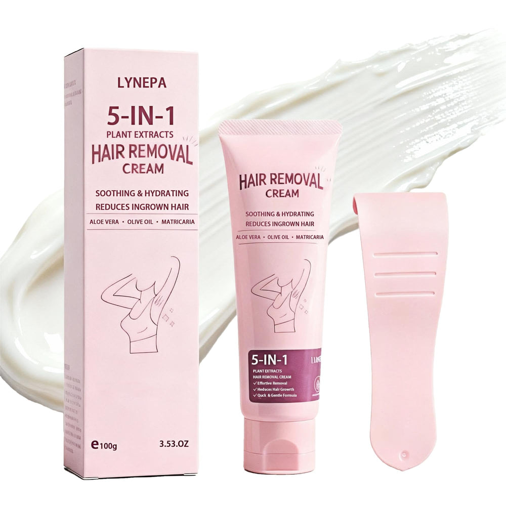 Lynepa full-body hair removal cream bottle for easy at-home use.