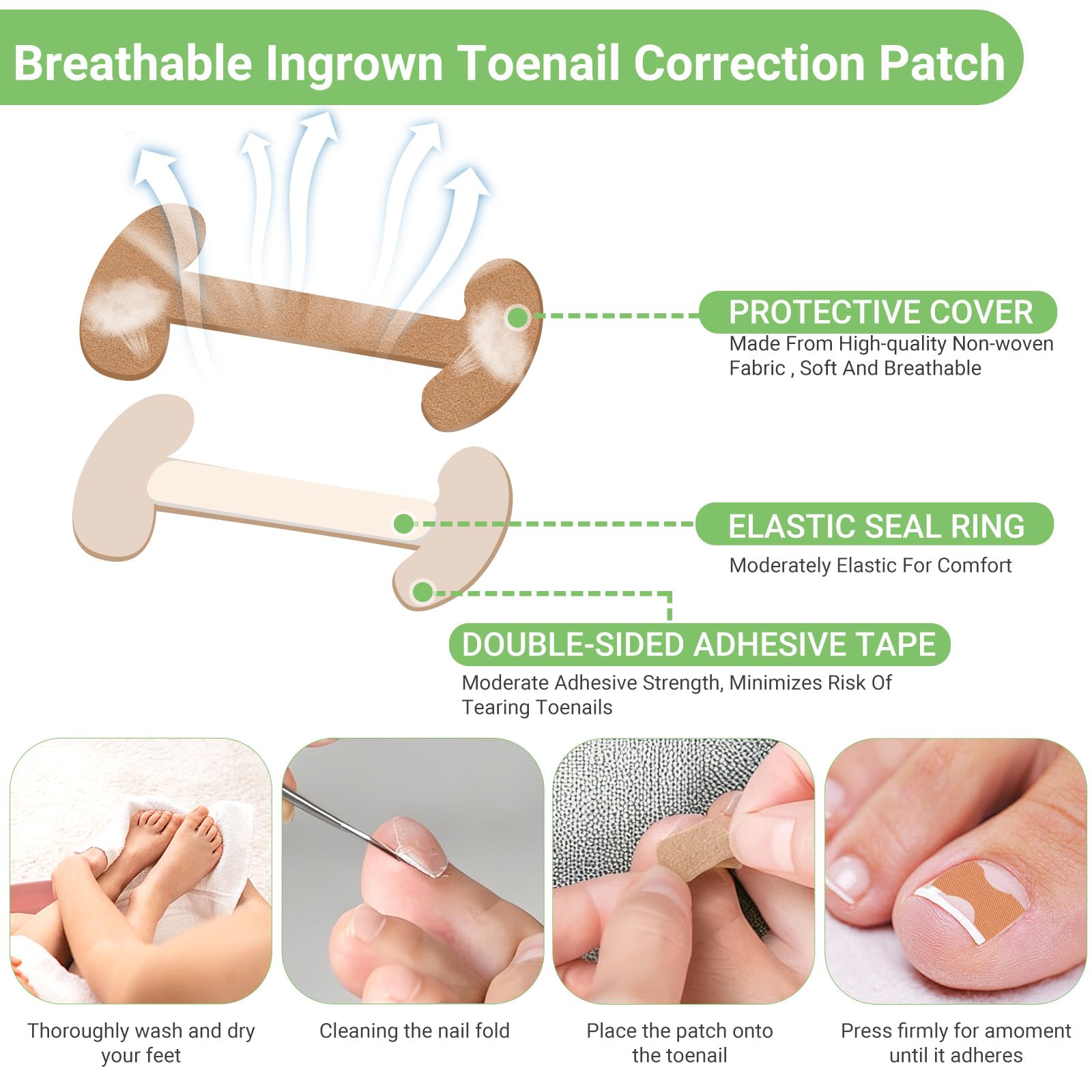 LYNRUI daily wear application of patches and strips for toenail correction