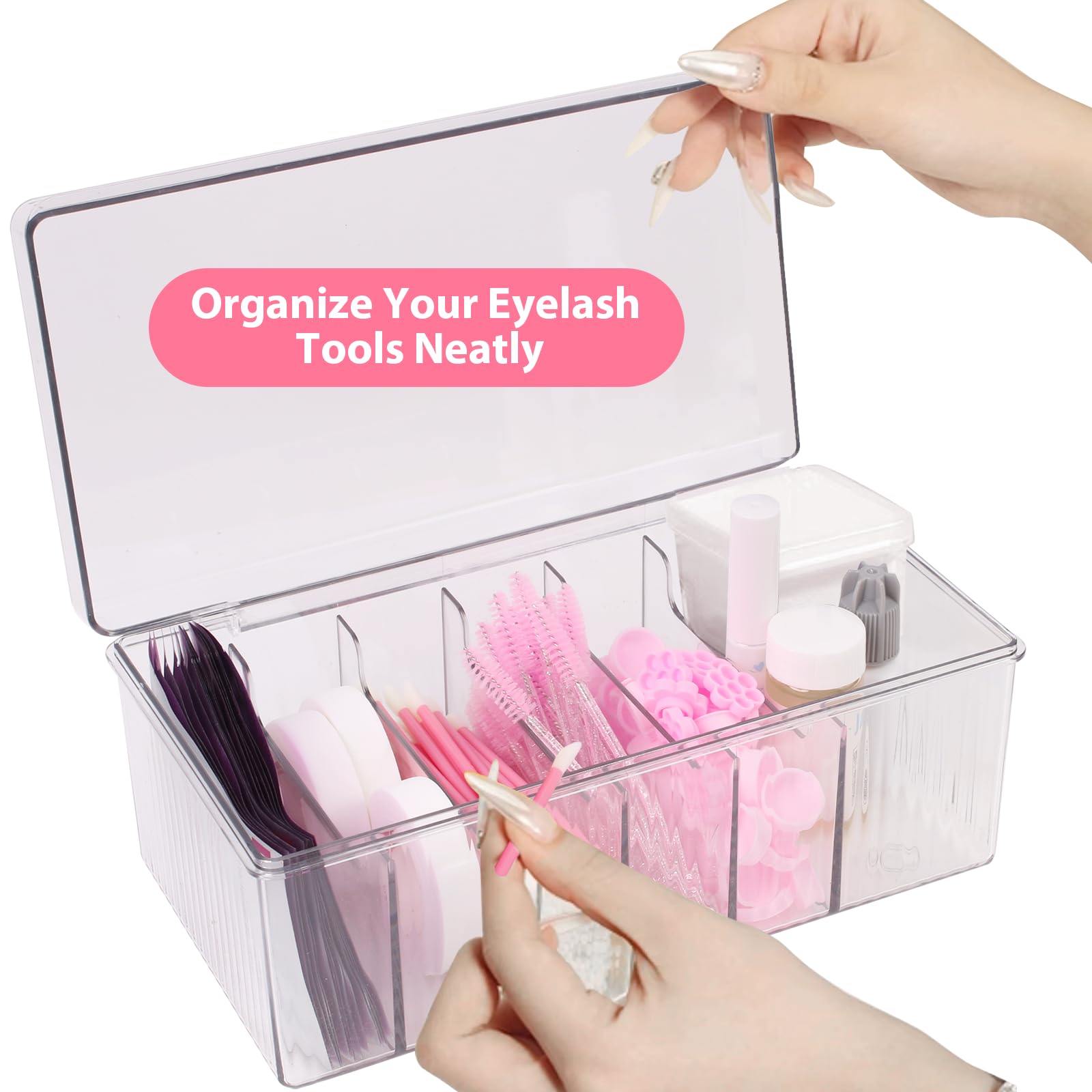 LynxLink Lash Cart Organizer transparent container showing visibility of supplies