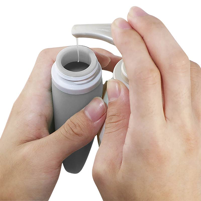LYOB dishwasher-safe silicone bottles are easy to clean and reuse.