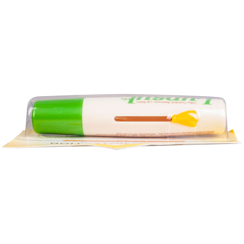 Lypsyl Original Mint lip balm in use for smooth, hydrated lips