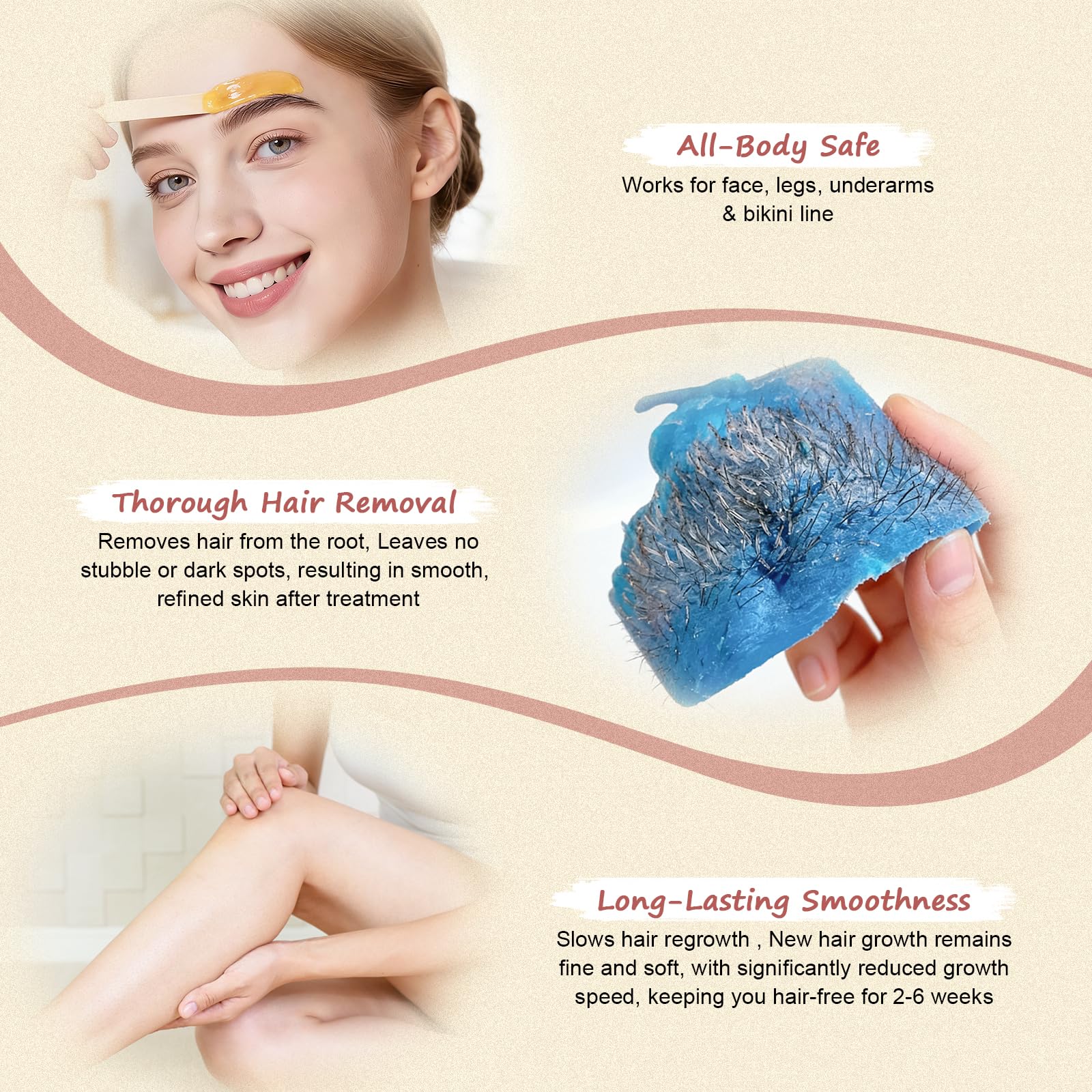 LYQC deep-penetration wax beads grip hair at roots for removal