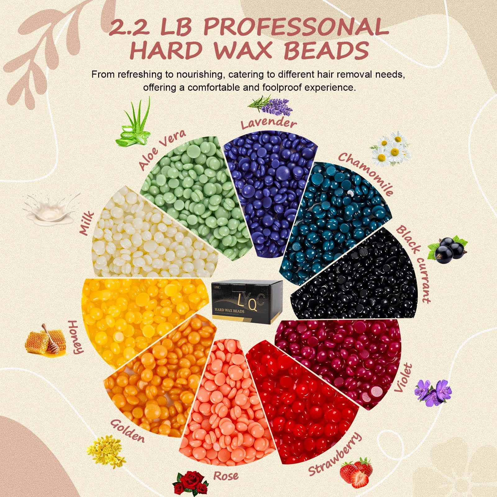 LYQC professional hard wax beads for men and women hair removal