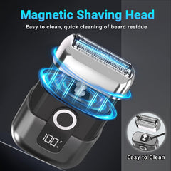 LYRSLF compact travel razor in a small bag for on-the-go grooming