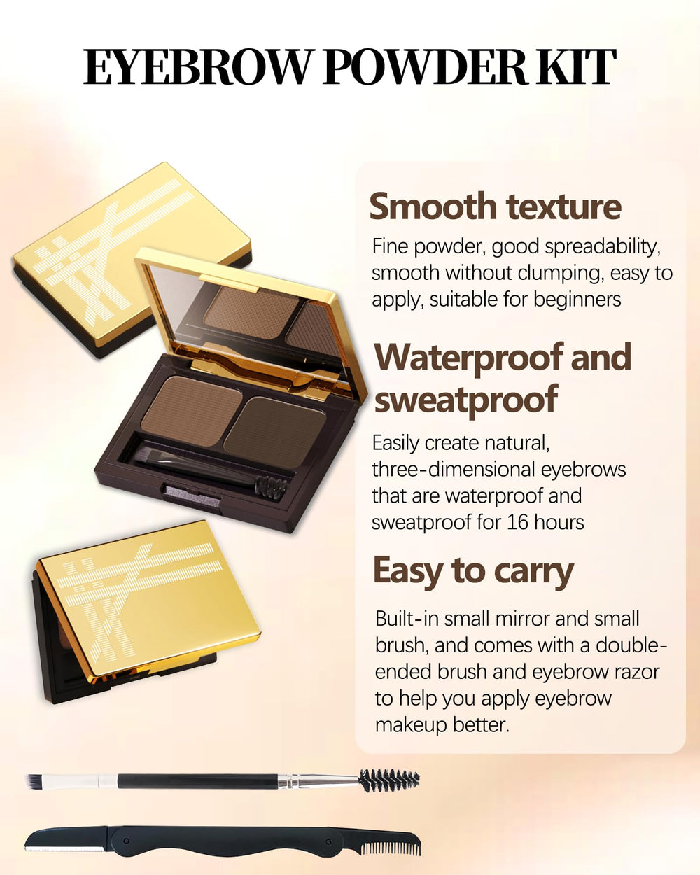LYSdefeu compact with mirror for on-the-go brow checks.