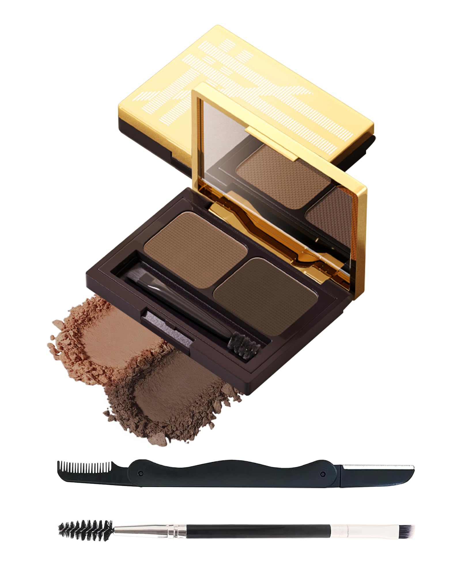 LYSdefeu eyebrow powder dual-color palette for natural brows.