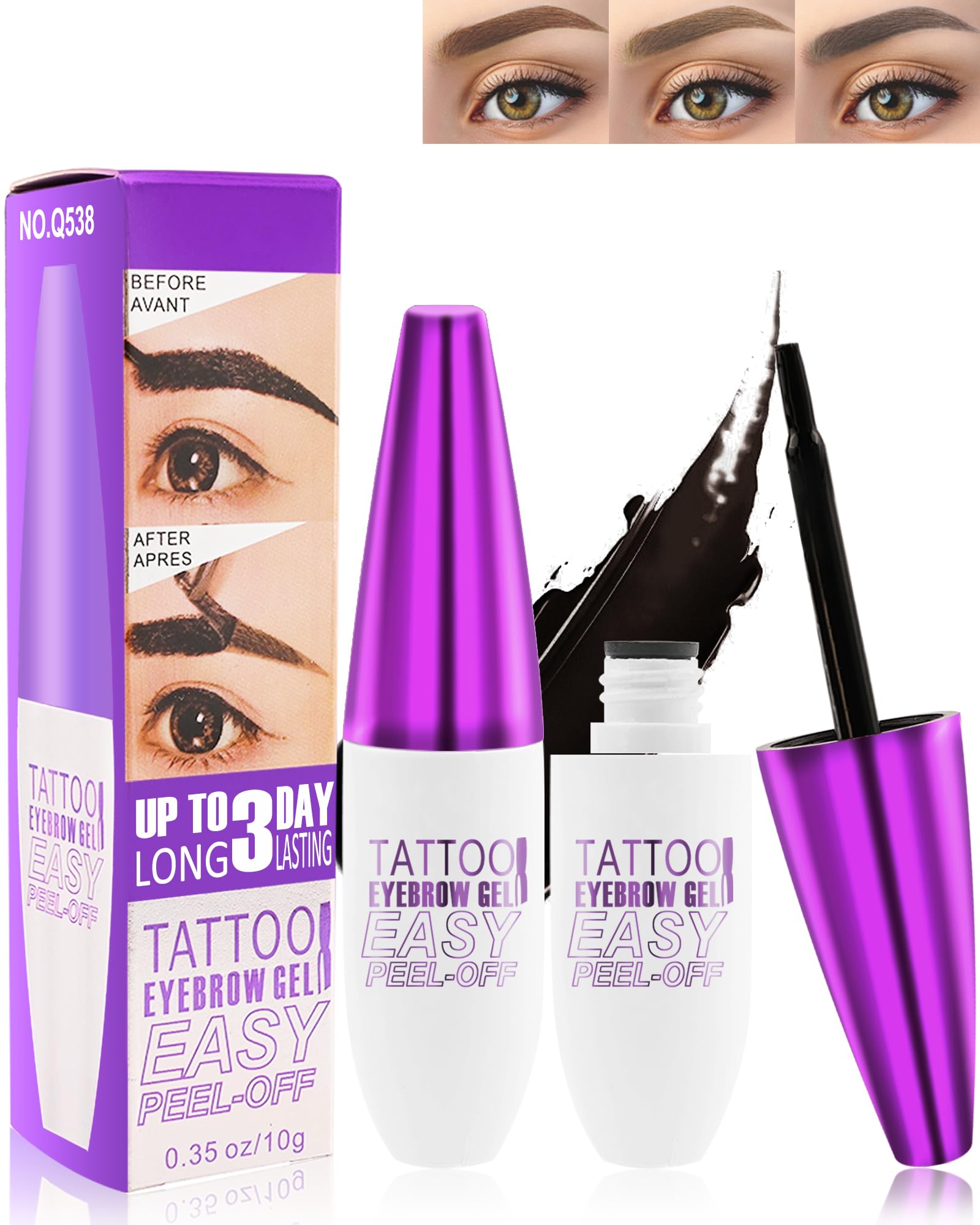 LYSdefeu conjunto gel tintado cejas, aplicación fácil para definición natural