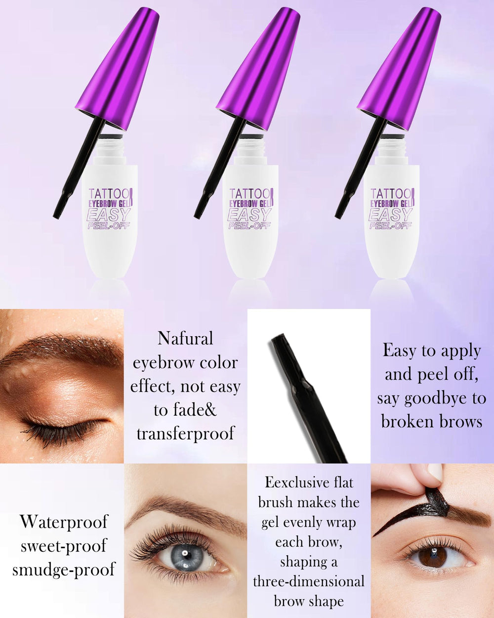 LYSdefeu aplicación con cepillo, proceso suave para color uniforme en cejas