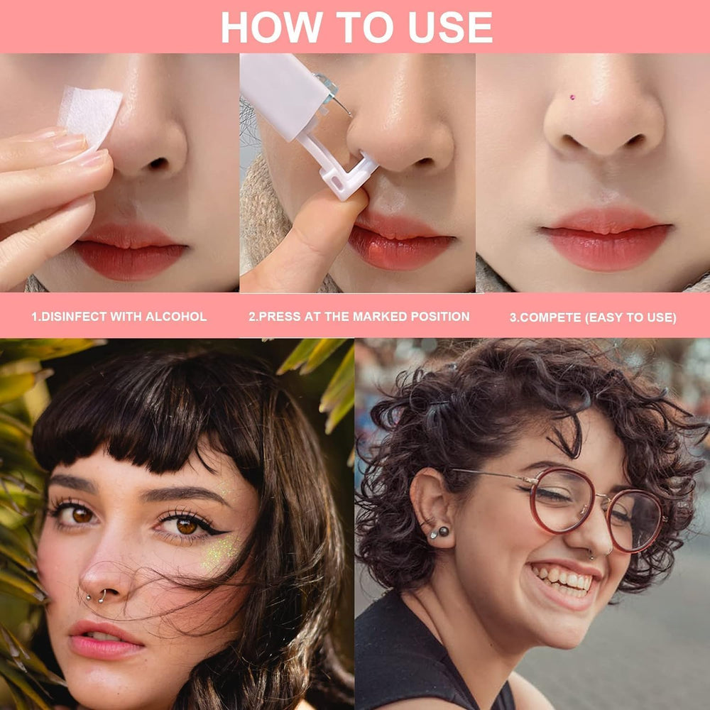 Lyuxzad built-in nose stud module enables immediate wear after piercing.