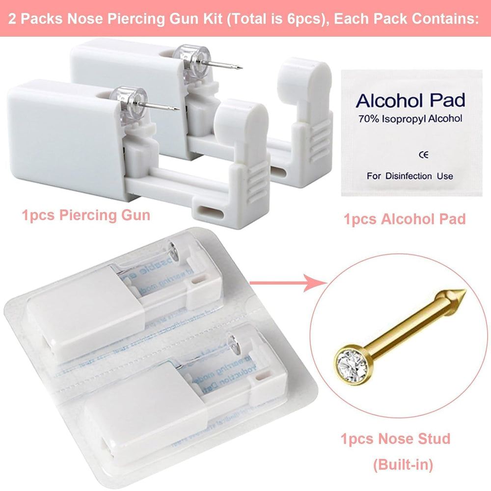 Lyuxzad Nose Piercing Gun Kit built-in stud view for quick placements.